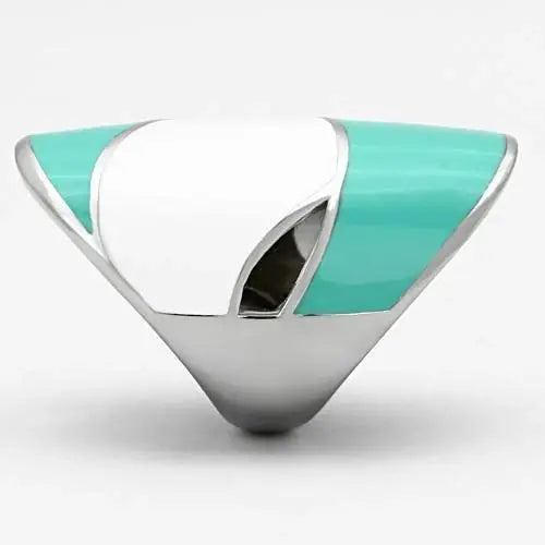 TK808 - High polished (no plating) Stainless Steel Ring with Epoxy in Multi Color - Alamode - Flyclothing LLC