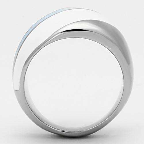 TK809 - High polished (no plating) Stainless Steel Ring with Top Grade Crystal in Clear - Alamode - Flyclothing LLC