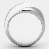 TK809 - High polished (no plating) Stainless Steel Ring with Top Grade Crystal  in Clear - Alamode