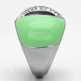 TK811 - High polished (no plating) Stainless Steel Ring with Top Grade Crystal in Clear - Alamode - Flyclothing LLC