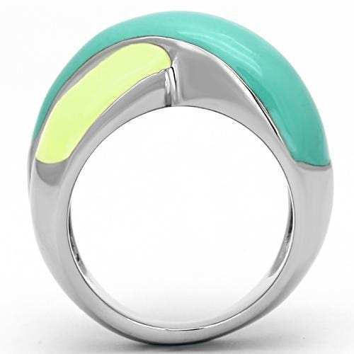 TK813 - High polished (no plating) Stainless Steel Ring with Epoxy in Multi Color - Alamode - Flyclothing LLC