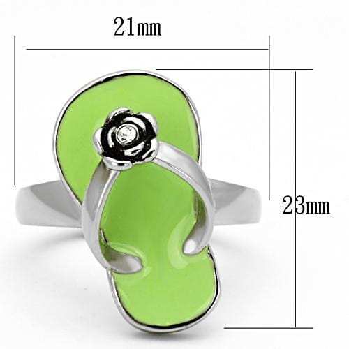 TK814 - High polished (no plating) Stainless Steel Ring with Top Grade Crystal in Clear - Alamode - Flyclothing LLC