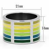 TK819 - High polished (no plating) Stainless Steel Ring with Epoxy in Multi Color - Alamode - Flyclothing LLC
