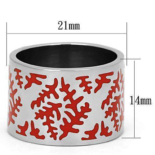 TK821 - High polished (no plating) Stainless Steel Ring with Epoxy in Siam - Alamode - Flyclothing LLC