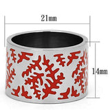 TK821 - High polished (no plating) Stainless Steel Ring with Epoxy in Siam - Alamode - Flyclothing LLC