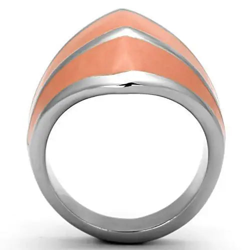 TK822 - High polished (no plating) Stainless Steel Ring with Epoxy in Orange - Alamode - Flyclothing LLC