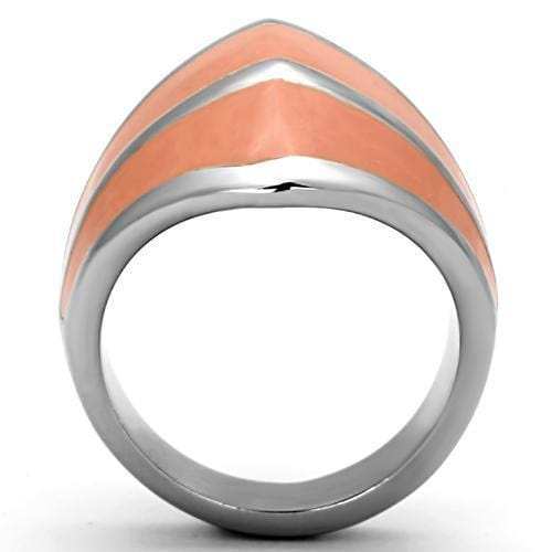 TK822 - High polished (no plating) Stainless Steel Ring with Epoxy in Orange - Alamode - Flyclothing LLC