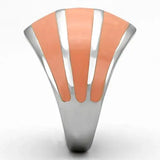 TK822 - High polished (no plating) Stainless Steel Ring with Epoxy in Orange - Alamode - Flyclothing LLC