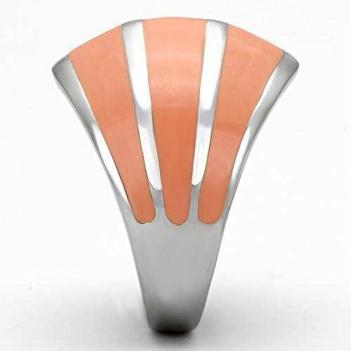 TK822 - High polished (no plating) Stainless Steel Ring with Epoxy in Orange - Alamode - Flyclothing LLC