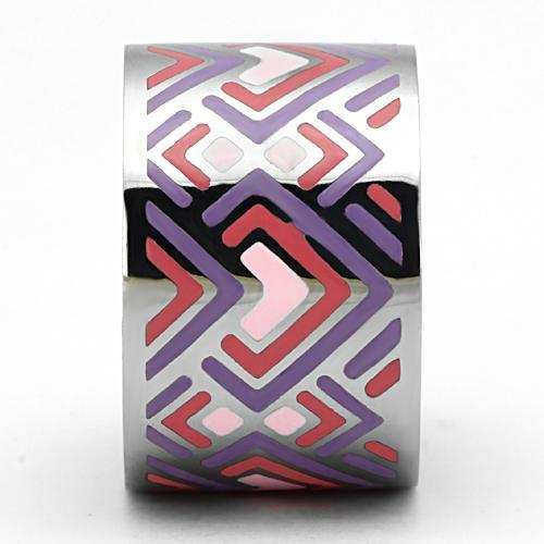 TK823 - High polished (no plating) Stainless Steel Ring with Epoxy in Multi Color - Alamode - Flyclothing LLC