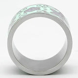 TK824 - High polished (no plating) Stainless Steel Ring with Epoxy in Multi Color - Alamode - Flyclothing LLC