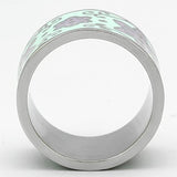 TK824 - High polished (no plating) Stainless Steel Ring with Epoxy  in Multi Color - Alamode