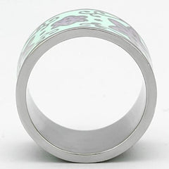 TK824 - High polished (no plating) Stainless Steel Ring with Epoxy  in Multi Color