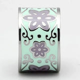 TK824 - High polished (no plating) Stainless Steel Ring with Epoxy in Multi Color - Alamode - Flyclothing LLC