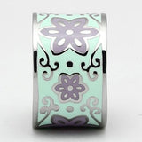 TK824 - High polished (no plating) Stainless Steel Ring with Epoxy  in Multi Color - Alamode