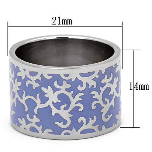TK825 - High polished (no plating) Stainless Steel Ring with Epoxy in Amethyst - Alamode - Flyclothing LLC