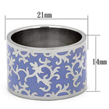 TK825 - High polished (no plating) Stainless Steel Ring with Epoxy in Amethyst - Alamode - Flyclothing LLC