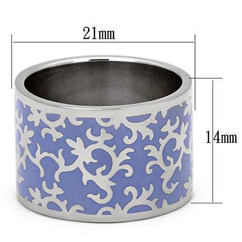 TK825 - High polished (no plating) Stainless Steel Ring with Epoxy in Amethyst - Alamode - Flyclothing LLC