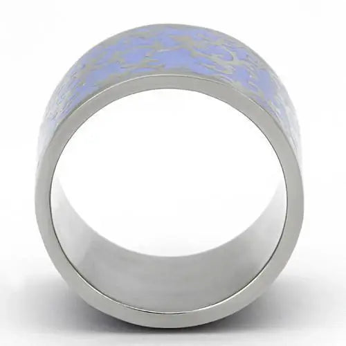 TK825 - High polished (no plating) Stainless Steel Ring with Epoxy in Amethyst - Alamode - Flyclothing LLC