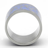 TK825 - High polished (no plating) Stainless Steel Ring with Epoxy  in Amethyst - Alamode