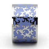 TK825 - High polished (no plating) Stainless Steel Ring with Epoxy in Amethyst - Alamode - Flyclothing LLC