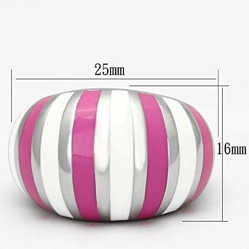 TK828 - High polished (no plating) Stainless Steel Ring with Epoxy in Multi Color - Alamode - Flyclothing LLC