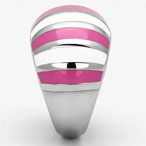 TK828 - High polished (no plating) Stainless Steel Ring with Epoxy in Multi Color - Alamode - Flyclothing LLC
