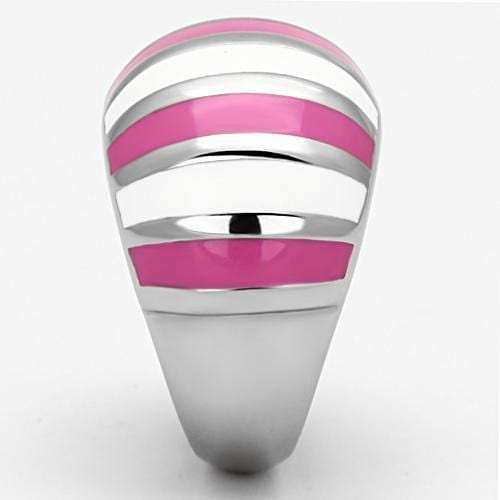 TK828 - High polished (no plating) Stainless Steel Ring with Epoxy in Multi Color - Alamode - Flyclothing LLC