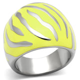 TK833 - High polished (no plating) Stainless Steel Ring with Epoxy  in Topaz - Alamode