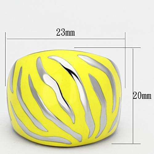 TK833 - High polished (no plating) Stainless Steel Ring with Epoxy in Topaz - Alamode - Flyclothing LLC