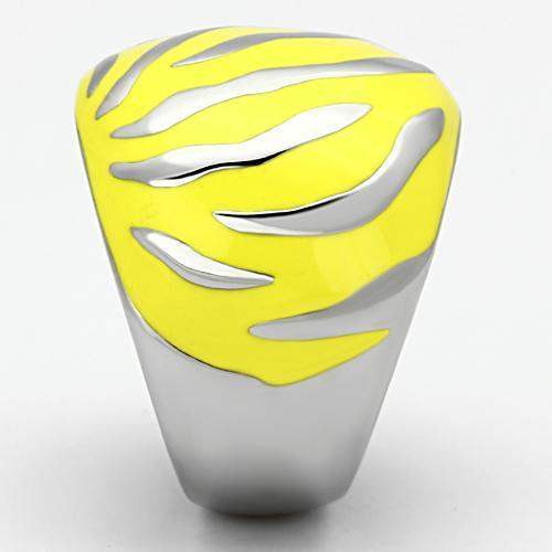 TK833 - High polished (no plating) Stainless Steel Ring with Epoxy in Topaz - Alamode - Flyclothing LLC