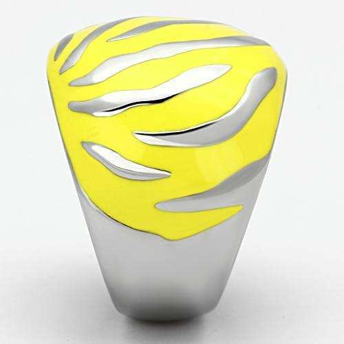 TK833 - High polished (no plating) Stainless Steel Ring with Epoxy in Topaz - Alamode - Flyclothing LLC