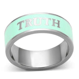 TK836 - High polished (no plating) Stainless Steel Ring with Epoxy in Turquoise - Alamode - Flyclothing LLC