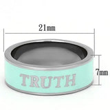 TK836 - High polished (no plating) Stainless Steel Ring with Epoxy in Turquoise - Alamode - Flyclothing LLC
