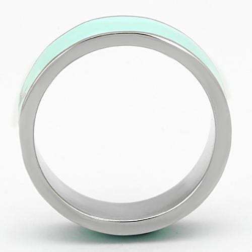 TK836 - High polished (no plating) Stainless Steel Ring with Epoxy in Turquoise - Alamode - Flyclothing LLC