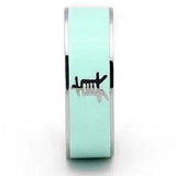 TK836 - High polished (no plating) Stainless Steel Ring with Epoxy in Turquoise - Alamode - Flyclothing LLC