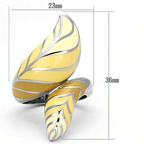 TK837 - High polished (no plating) Stainless Steel Ring with Epoxy in Multi Color - Alamode - Flyclothing LLC