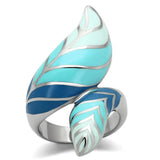 TK838 - High polished (no plating) Stainless Steel Ring with Epoxy in Multi Color - Alamode - Flyclothing LLC