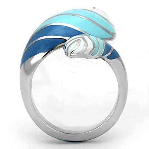 TK838 - High polished (no plating) Stainless Steel Ring with Epoxy in Multi Color - Alamode - Flyclothing LLC