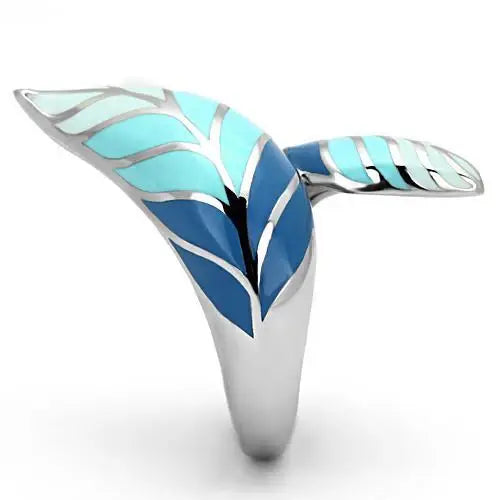 TK838 - High polished (no plating) Stainless Steel Ring with Epoxy in Multi Color - Alamode - Flyclothing LLC