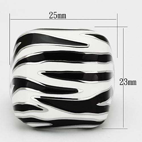 TK848 - High polished (no plating) Stainless Steel Ring with Epoxy in Multi Color - Alamode - Flyclothing LLC