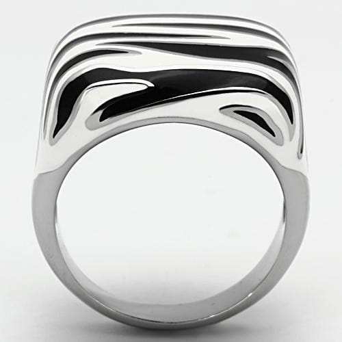 TK848 - High polished (no plating) Stainless Steel Ring with Epoxy in Multi Color - Alamode - Flyclothing LLC