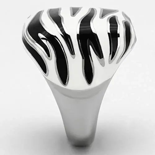 TK848 - High polished (no plating) Stainless Steel Ring with Epoxy in Multi Color - Alamode - Flyclothing LLC