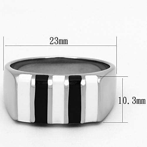 TK849 - High polished (no plating) Stainless Steel Ring with Epoxy in Multi Color - Alamode - Flyclothing LLC