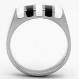 TK849 - High polished (no plating) Stainless Steel Ring with Epoxy  in Multi Color