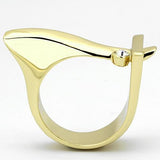 TK853 - IP Gold(Ion Plating) Stainless Steel Ring with Top Grade Crystal  in Clear - Alamode