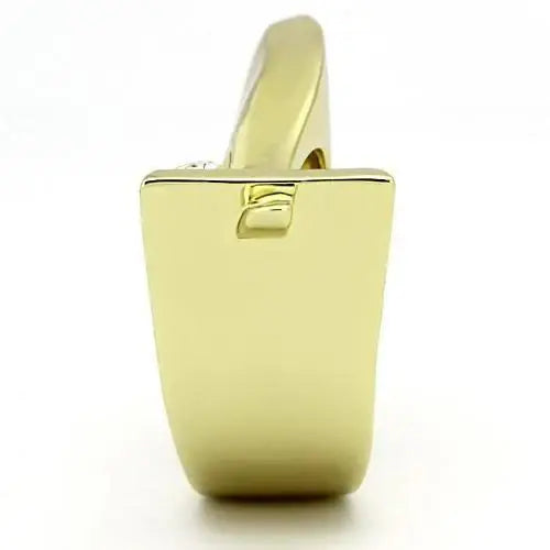 TK853 - IP Gold(Ion Plating) Stainless Steel Ring with Top Grade Crystal in Clear - Alamode - Flyclothing LLC