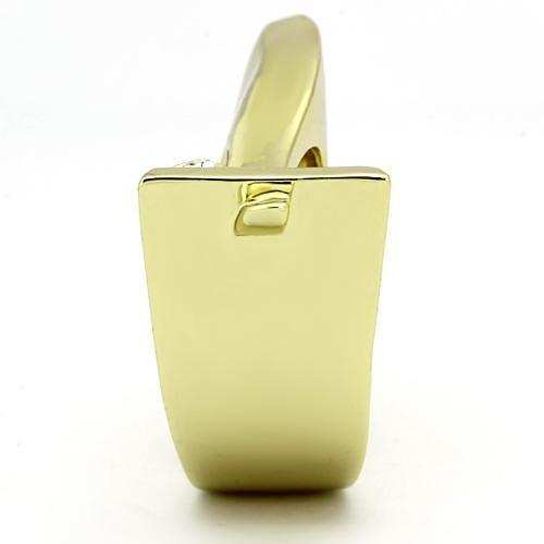 TK853 - IP Gold(Ion Plating) Stainless Steel Ring with Top Grade Crystal in Clear - Alamode - Flyclothing LLC