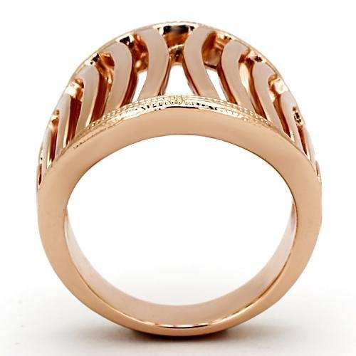 TK859 - IP Rose Gold(Ion Plating) Stainless Steel Ring with No Stone - Alamode - Flyclothing LLC