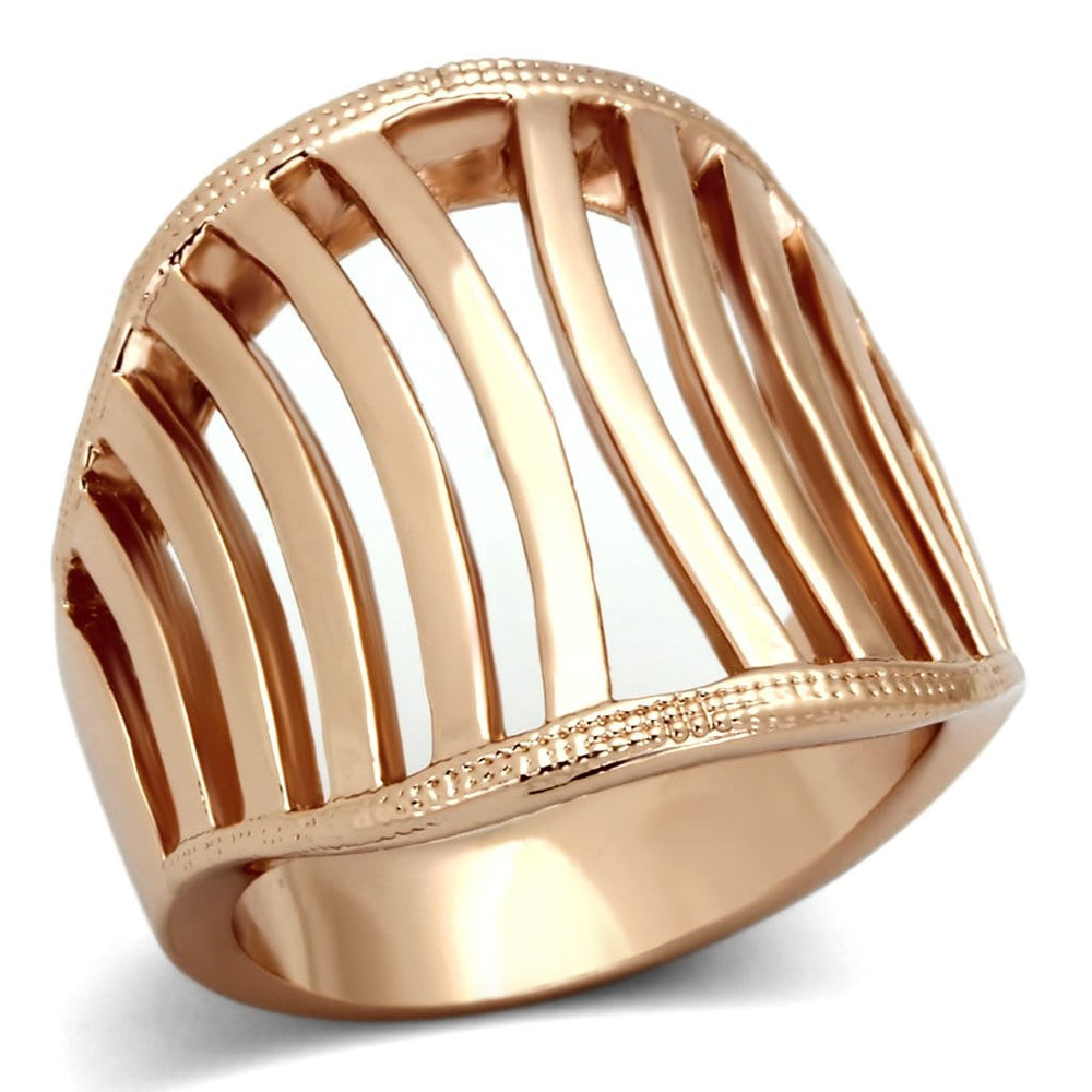 TK859 - IP Rose Gold(Ion Plating) Stainless Steel Ring with No Stone - Alamode